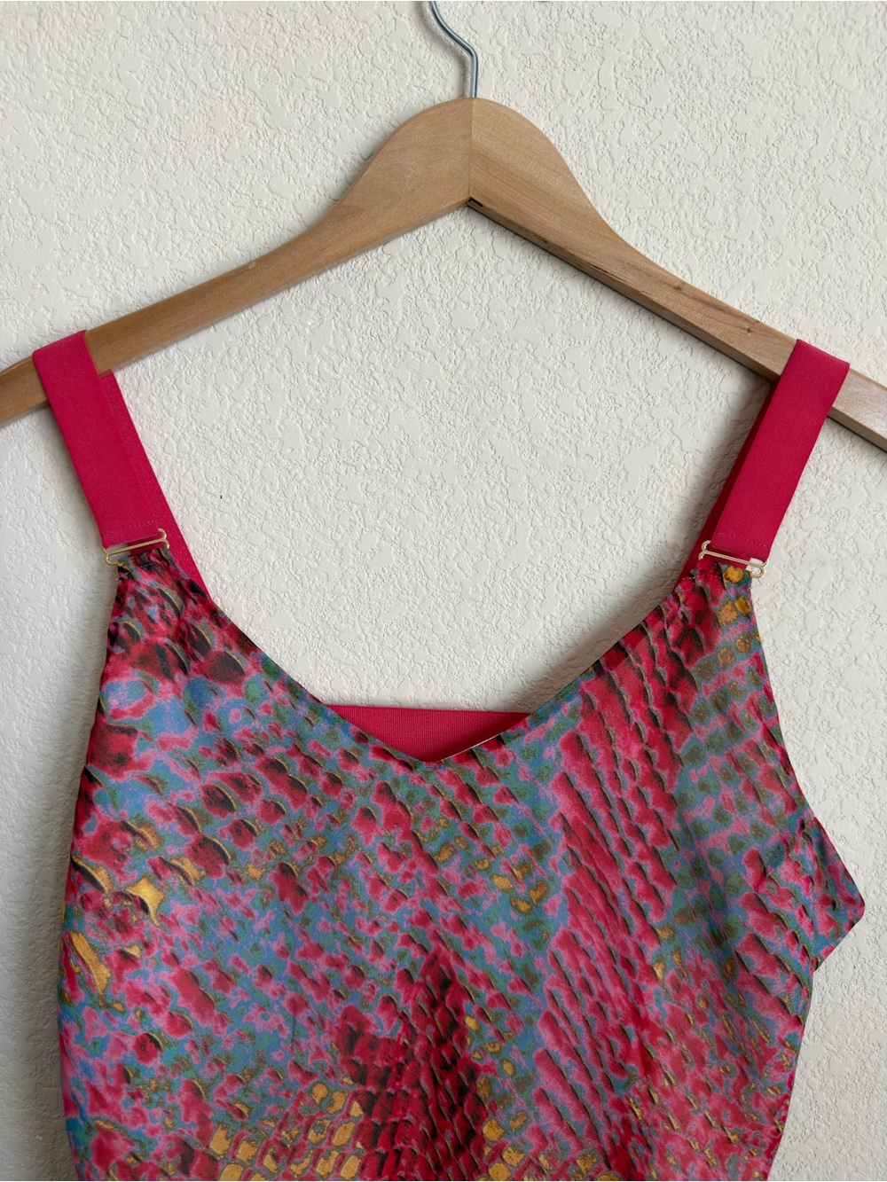 Ramy Brook Bennie Top M Multicolor Snakeskin Print Strappy Layered Chiffon Top - Picture 8 of 15